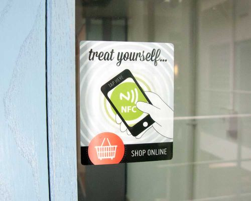 Close up image of an NFC NFC Window Stickers