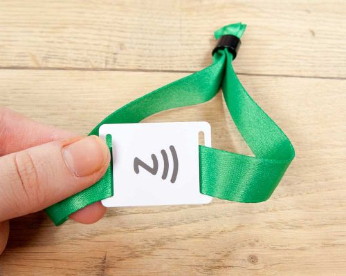 Close up image of an NFC Event Wristbands