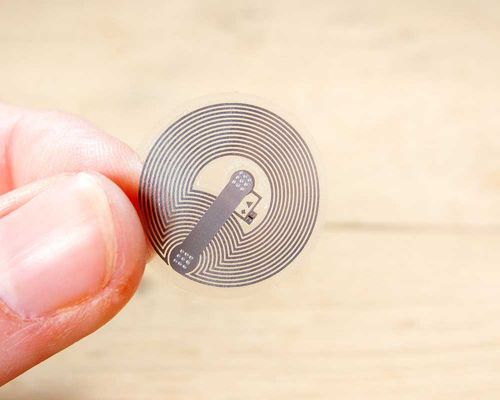 Detail of an NFC 20mm Wet Inlay NTAG213