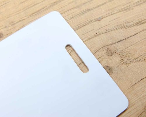 Side view of the NFC PVC Card Slotted Gloss NTAG213