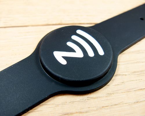 Detail of an NFC Silicone Event Wristband