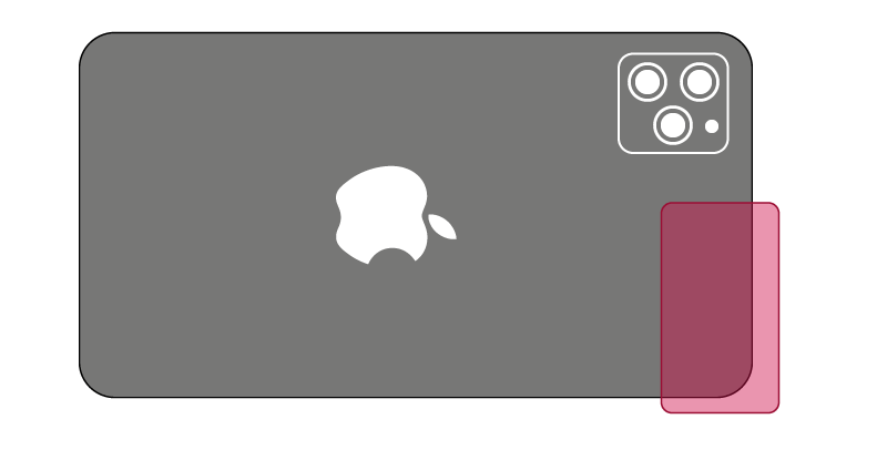 image showing location of NFC hotspot on an iphone 12